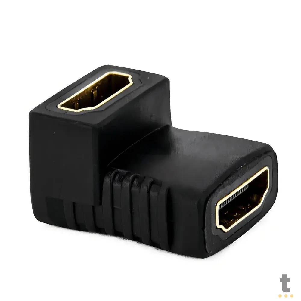 Adaptador Conector Hdmi Fêmea / Hdmi Fêmea em L 90 Graus - LE-5553 Truedata